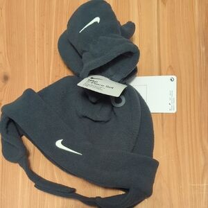 Nike Kids Dark Gray Fleece Hat and Mittens